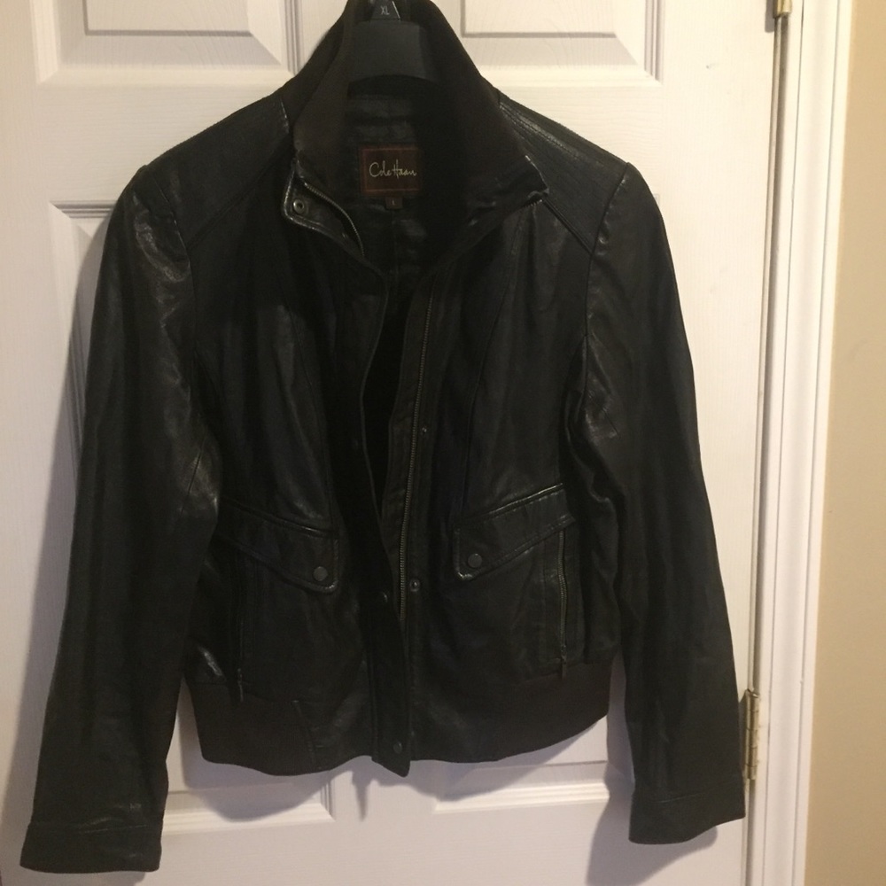 Cole haan leather jkt